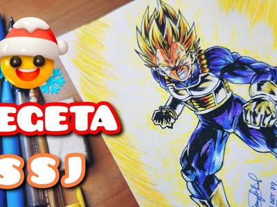 COMO DIBUJAR A VEGETA SSJ. con Boligrafos. paso a paso.???????????? @CarlosArt79 #tutorial
