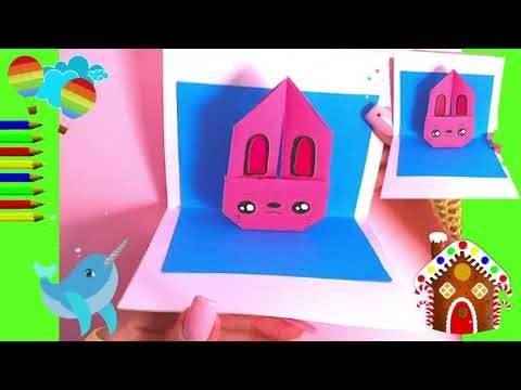 DIY  KAWAII Manualidades con papel. Ideas. Animales de Origami muy fácil tarjeta pop up de conejito