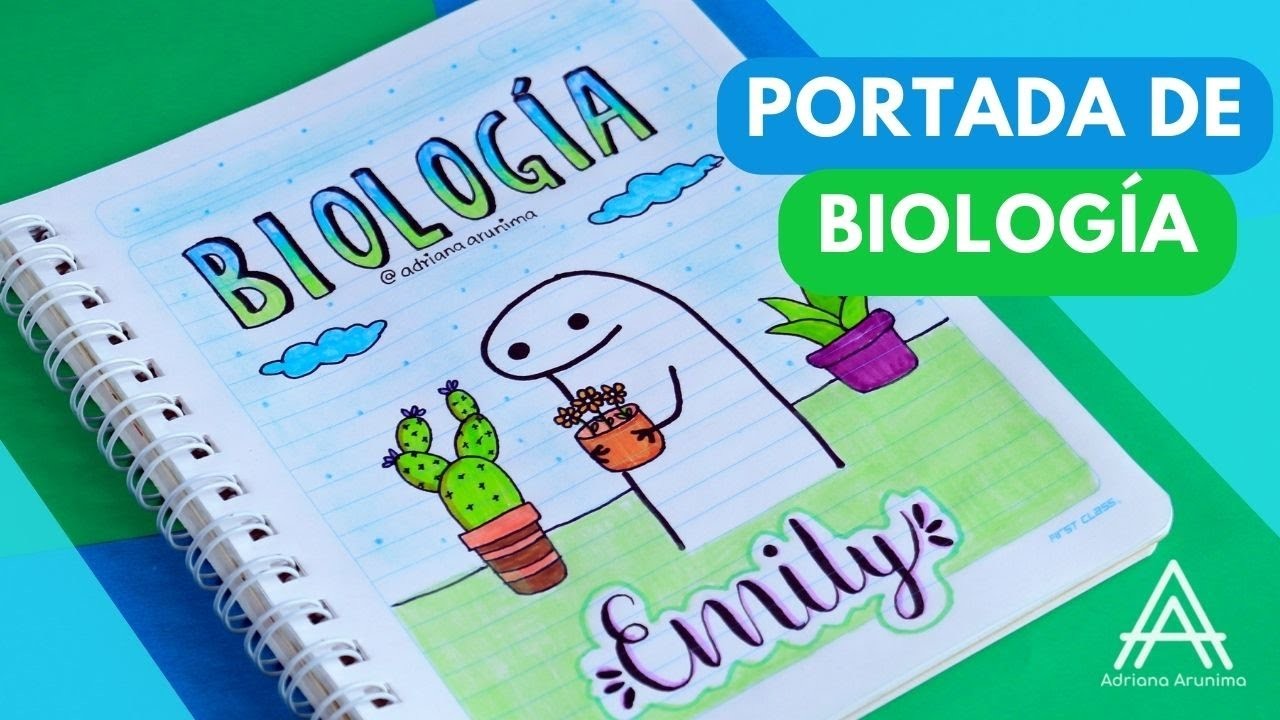 ⭐Portada de biología con flork | Caratula | Tapa de cuaderno